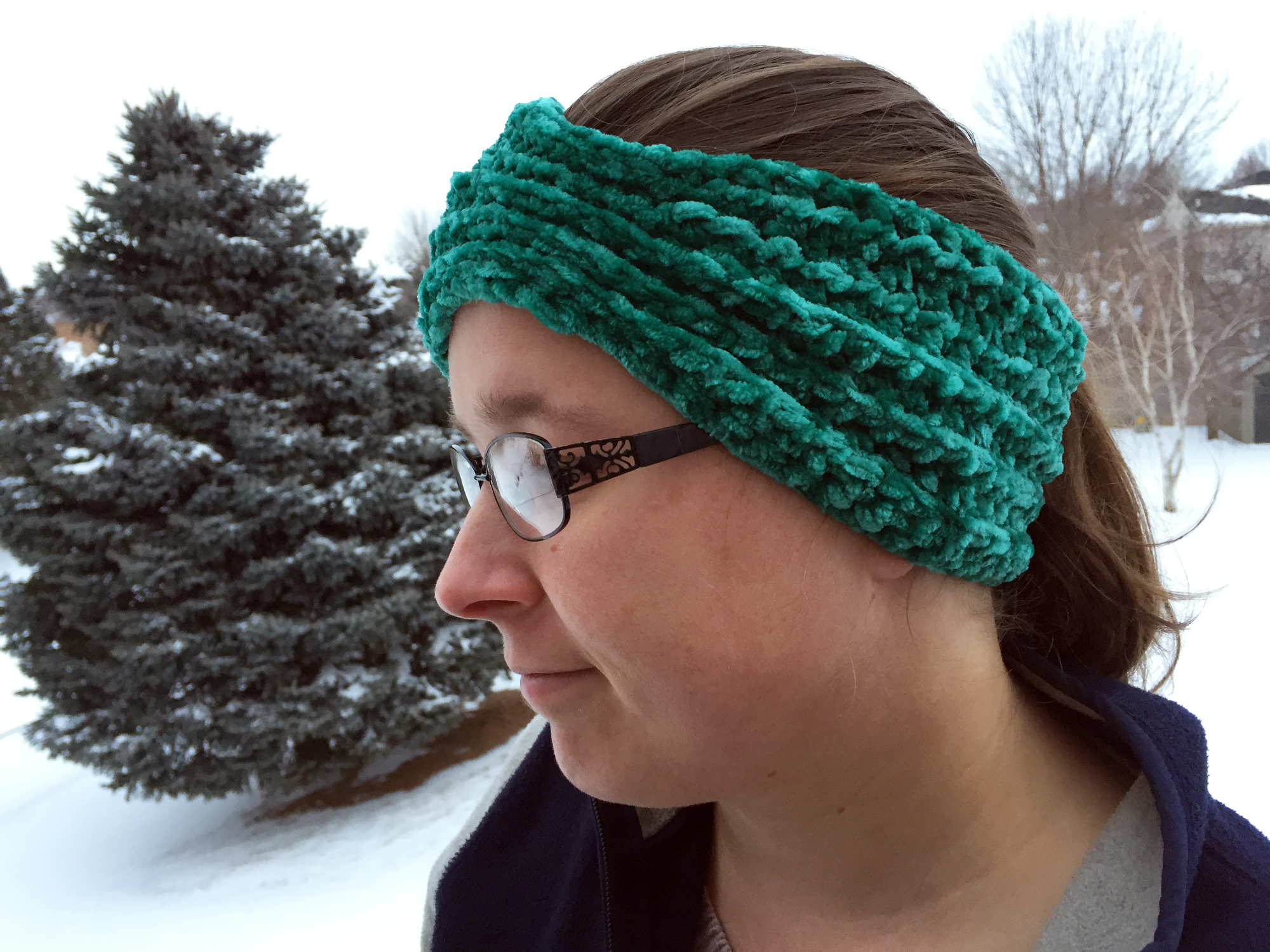 Soft Velvety and Plush Crochet Ear Warmer and Scarf Pattern